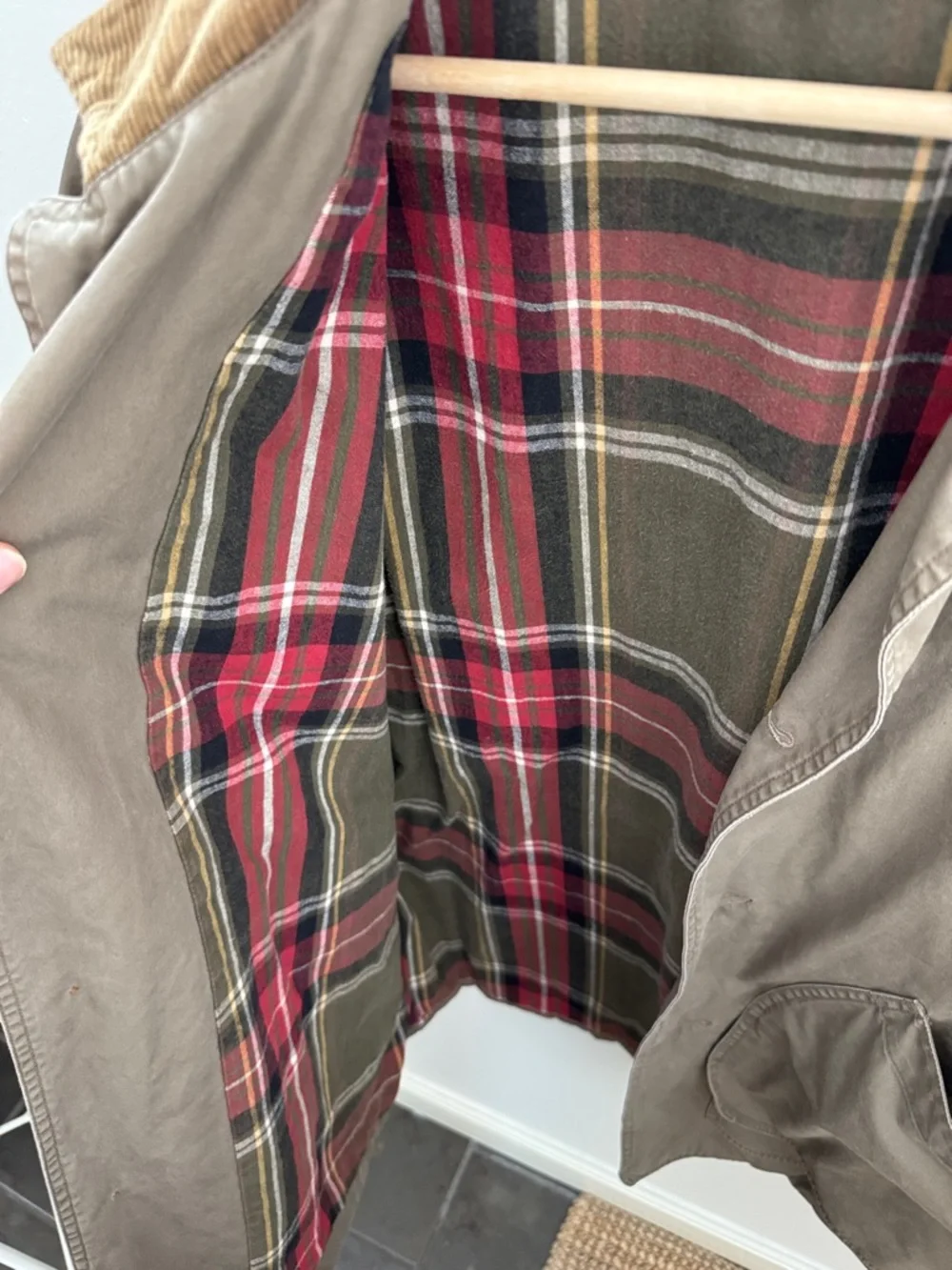 J. Crew Mens Barn Jacket Chore Coat Corduroy Collr Plaid Lined Canvas Field M - Picture 4 of 9